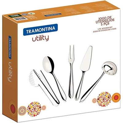 JOGO UTENSILIOS TRAMONTINA ACO INOX 5 PCS 66906/720