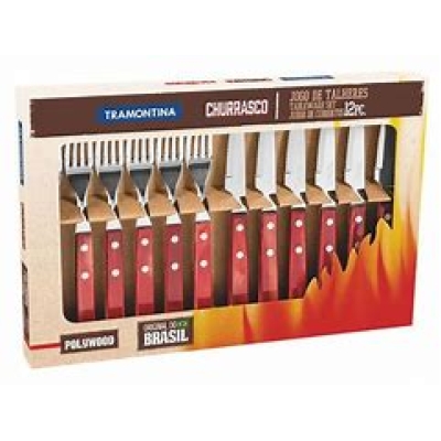 CONJ. CHURRASCO INOX 12 PCS POLYWOOD TRAMONTINA 23498/011