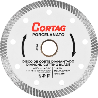 DISCO DIAMANTADO CORTAG P/ PORCELANATO 60863